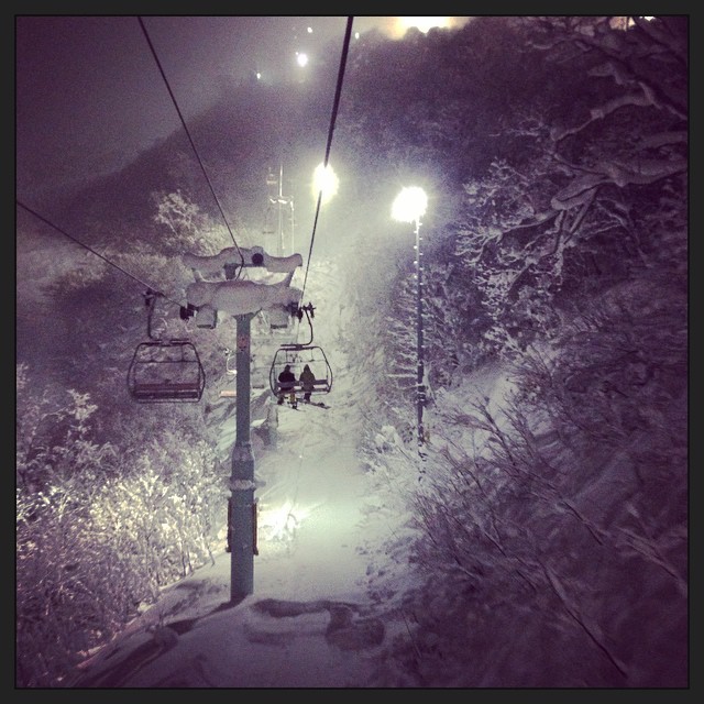 Center Four Chair Grand Hirafu at night