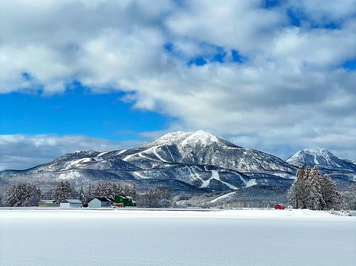 Niseko and Mt Yotei covered in snow